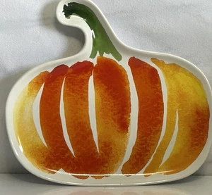 NOW Designs Danica Pumpkin Shaped Plate, Halloween, Thanksgiving - Picture 1 of 5