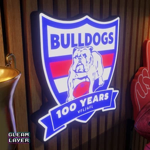 Western Bulldogs AFL Logo LED RGB Wall Display Light Sign - Picture 1 of 5