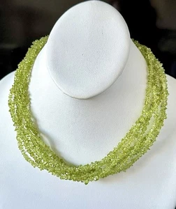 SILPADA 925 Sterling Silver Multi Strand Green Peridot Beaded Necklace - Picture 1 of 3