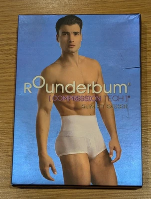 NEW Rounderbum Men's Compression Tech Slim Fit Boxer White - XL - Image 1 of 3