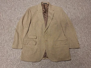Polo Ralph Lauren Blazer Herren 46R Hellbraun Vintage Made In Italy 100% Seide Distressed - Bild 1 von 15