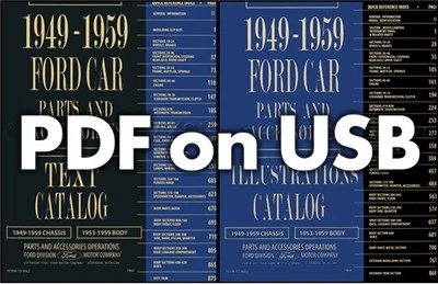 Ford 1949-1959 Libros de piezas en USB Juego de 4 catálogos de piezas para coche y Thunderbird Foto 1 de 3