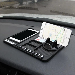 Tapis antidérapant de voiture coussin adhésif support téléphone tableau de bord support numéro de stationnement - Photo 1 sur 10