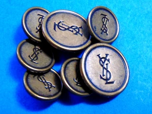 7 Vintage YSL buttons 15 and 20 mm bronze metal France - Picture 1 of 2