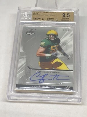 2011 CASEY MATTHEWS /49 RC AUTO BGS ALL SUBS 9.5/10 ROOKIE QUAD GEM MT POP  2 - Image 1 of 4
