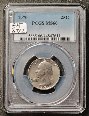 1970 Washington Quarter.   In PCGS Holder.  MS66.   h732 - Image 1 of 2