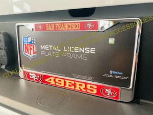 ⭐️⭐️⭐️⭐️⭐️ 49ers METAL San Francisco License Plate Frame AUTHENTIC NFL Best GIFT - Picture 1 of 6