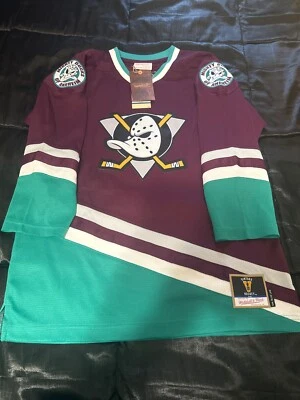 Mighty Ducks of Anaheim NHL Vintage Hockey Mitchell & Ness Burgundy L XL 14-20