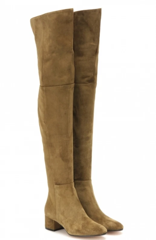 Women's Over The Knee Thigh High Boots Block Low Heels Zipper Round Toe Shoes US - Image 1 of 4