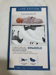 SwaddleMe Luxe Easy Change Swaddle – Size Small/Medium, 0-3 Months Zebra G12 - Picture 1 of 5