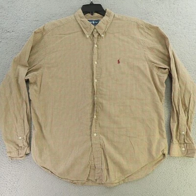 Ralph Lauren Shirt Mens 2XL Brown Black Long Sleeve Button Up Red Pony Classic - Image 1 of 4
