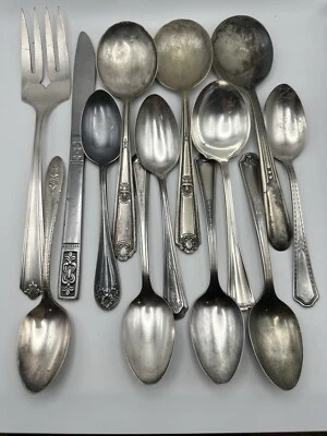 Столовые приборы лот из 13 смешанных предметов полный набор или использование для рукоделия - Изображение 1 из 4