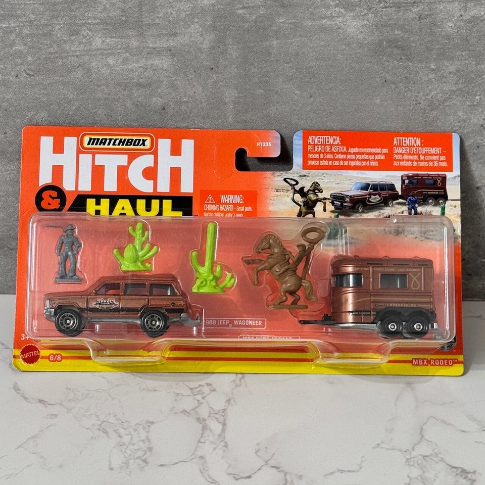 Matchbox Hitch & Haul Set - Cowboy/Horse Box 4x4 & Trailer Jeep Wagoneer - Image 1 of 1