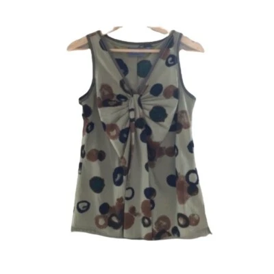 Camiseta sin mangas Simply Vera Vera Wang azul torcido frontal punteado S Foto 1 de 4