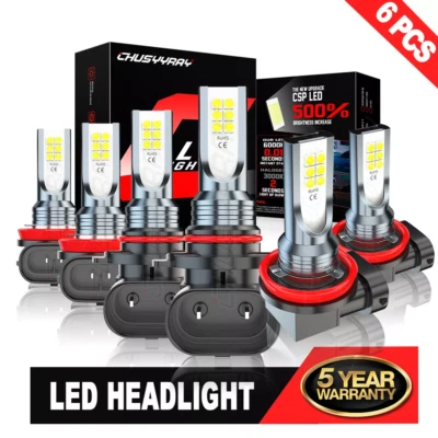 Faro LED + bombillas antiniebla 6 piezas para Jeep Compass utilitario 4 puertas 2,4 L 14-2022 Foto 1 de 4