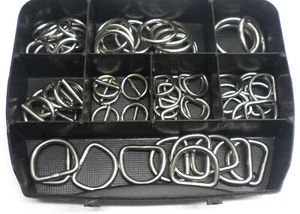 Rundringe Stegring Rundring Ring D-Ring Edelstahl 66 tlg im Sortimentskasten! - Bild 1 von 3