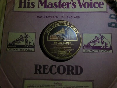 78rpm 10" vinyl record 'MY LOVE PARADE' - MAURICE CHEVALIER - HMV B3332 - Image 1 of 2