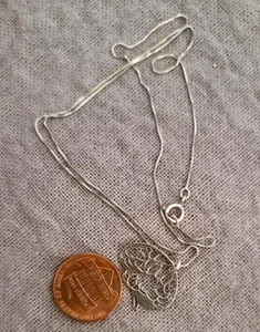 ¡POPULAR EN COMUNIDAD MÉDICA! Collar de plata de ley de 18" cerebro humano nuevo sin etiquetas - Imagen 1 de 4