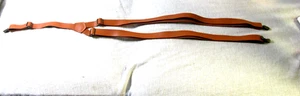 Hosenträger verstellbar 26 bis 55" hellbraun Leder Messing Druckknopf - "Messing Druckknöpfe 1" breit - Bild 1 von 7