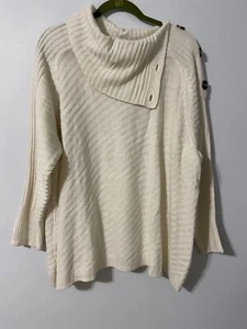 Women’s Plus Size 3X Dressbarn Long Sleeve Sweater buttons down collar /shoulder - Picture 1 of 6