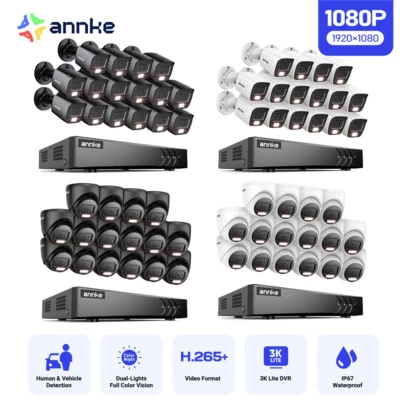 ANNKE H.265+ 16CH 3K Lite 5IN1 DVR 1080P Sistema de Cámara de Seguridad Exterior con Cable AI Foto 1 de 4