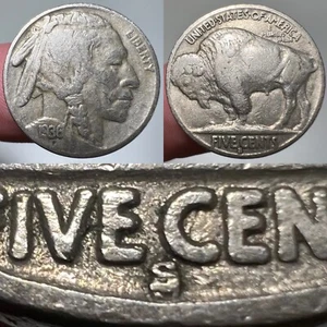 1936 S/S Buffalo Nickel RPM-001 FS-501 Variety Coin Circulated 5C - Picture 1 of 9