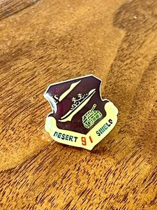 U.S. Army Air Force Navy Military Desert Shield 1991 Lapel Hat Pin Storm Badge - Picture 1 of 6