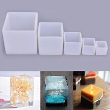 Cube Forme Bougie Silicone Moule DIY Gypse Plâtre Artisanat Moule Carré Silicone