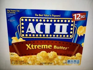 ACT II XTREME BUTTER 12 TASCHEN 33,01 OZ MIKROWELLE POPCORN GROSSES ANGEBOT!!!! - Bild 1 von 1