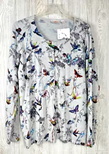 Neu ohne Etikett The Quacker Factory Pullover Strickjacke Schwalbe Vögel Schmetterling Größe XL Pailletten - Bild 1 von 12