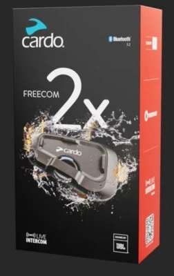 Cardo Freecom 2X Solo Interfono Bluetooth Impermeabile 2 Vie Moto FRC2X003 - Immagine 1 di 4