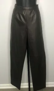 Pantalone pelle di agnello marrone Giorgio Armani nuovo con etichetta chiusura laterale taglia 46 Italia - Foto 1 di 8