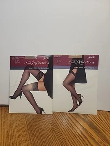 Hanes 720 Silk Reflections Thigh Highs & OA444 Barely There Thigh High NIB Sz AB - Picture 1 of 6