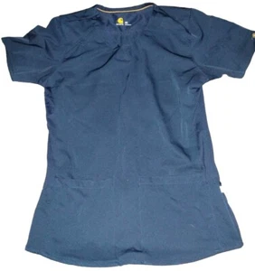 Carhartt Force Scrubs C13106 2 Front Pockets Left Shoulder Pens Pocket XS Navy - Picture 1 of 5