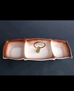 Valley Vista California Pottery Divided Nut Dish #71 Made in the USA MCM - Picture 1 of 5