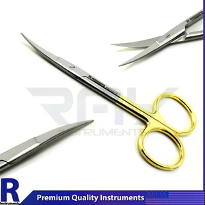Tijeras de iris TC de primera calidad 4.5 "Instrumento quirúrgico curvo Supercut dental - Imagen 1 de 3