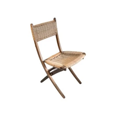 Silla de cuerda estilo Hans Wegner MCM Mid Century c. 1960 escasa Foto 1 de 4