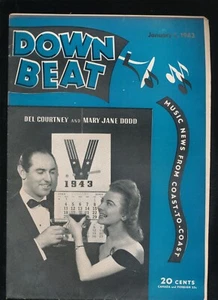 Vintage Jazz Mag-DOWNBEAT- January 1, 1943-Del Courtney, Mary Jane Dodd - Imagen 1 de 1