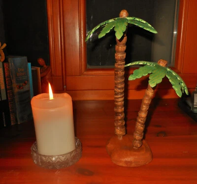 Palme aus Holz Handarbeit upcycling Weihnachten Deko Holzpalme Farbig lasiert - Bild 1 von 4