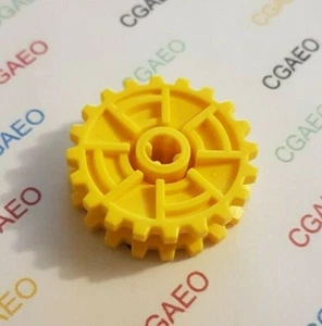 1 X Lego 32089 Technic Tread Sprocket Wheel Dual Thin Yellow - Imagen 1 de 1