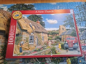 SCHMID DELUXE QUALITY JIGSAW 1000 PIECES “A NEW THATCH” - Picture 1 of 2