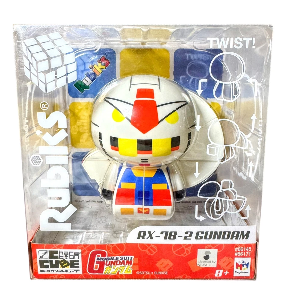 Rubik's Charaction Cube RX-78-2 Gundam 3” Twistable Figure Puzzle Chibi *RARE - Image 1 of 4