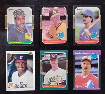 批量 6 件 MLB Great RC! Bonds、McGwire、Palmeiro、Sosa、Randy Johnson 近乎完好 +!! — 第 1/4 张图片