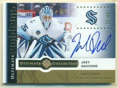 2024-25 Upper Deck Ultimate Collection Emblems Gold Auto JOEY DACCORD /49 Kraken - Image 1 of 2