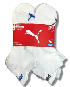 PUMA CALCETINES HOMBRE - CORTE BAJO - BORDE 253 - BLANCO AZUL GRIS - GRANDE (10-13) PACK 6 XX - Imagen 1 de 3