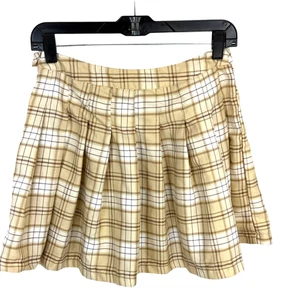 Forever 21 Micro Minirock Gr. M hellbraun kariert Falten Punk Grunge Preppy Y2K Anime - Bild 1 von 8