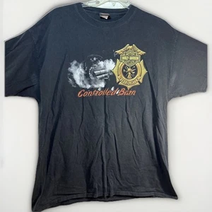 Harley Davidson Graphic Tshirt Waukon Iowa Motorcycle Mens Black Firefighter XXL - Picture 1 of 21