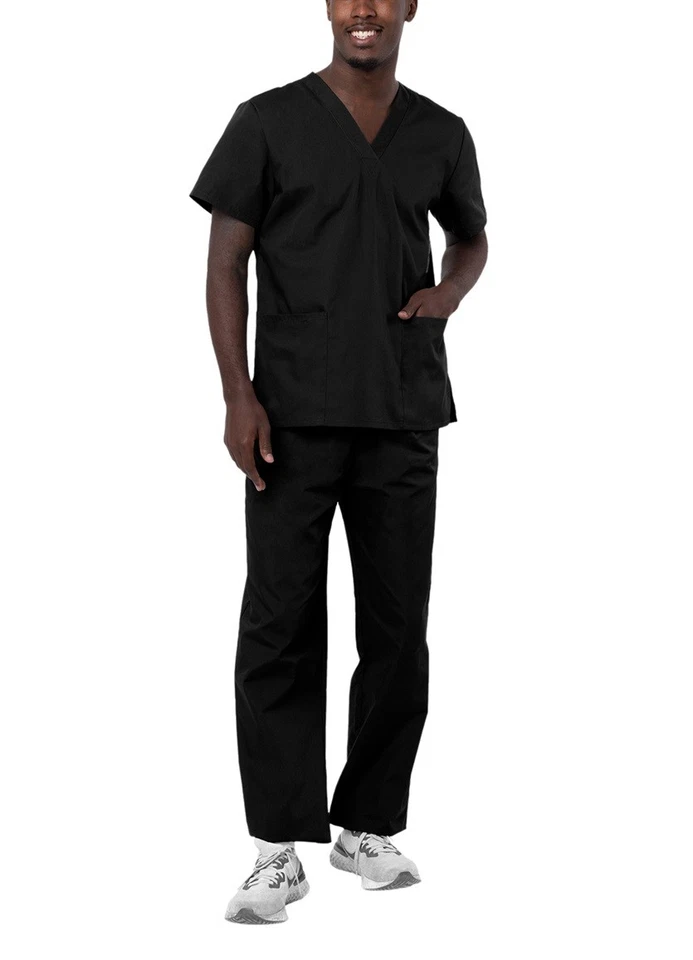 Adar Men Workwear Medical Nursing Doctor Uniform Scrub Set Uniform Shirt & Pants - Image 1 of 4