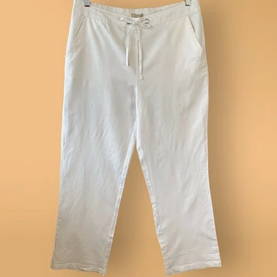 Appraisal Linen Blend Straight Leg High Waist Pants Casual Women Size XL Ivory - Image 1 of 4
