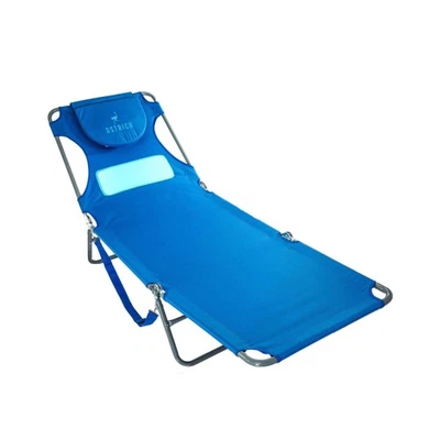 Ostrich Ladies Comfort Lounger, Beach Camping Pool Tanning Chair, Blue(Open Box) - Image 1 of 4